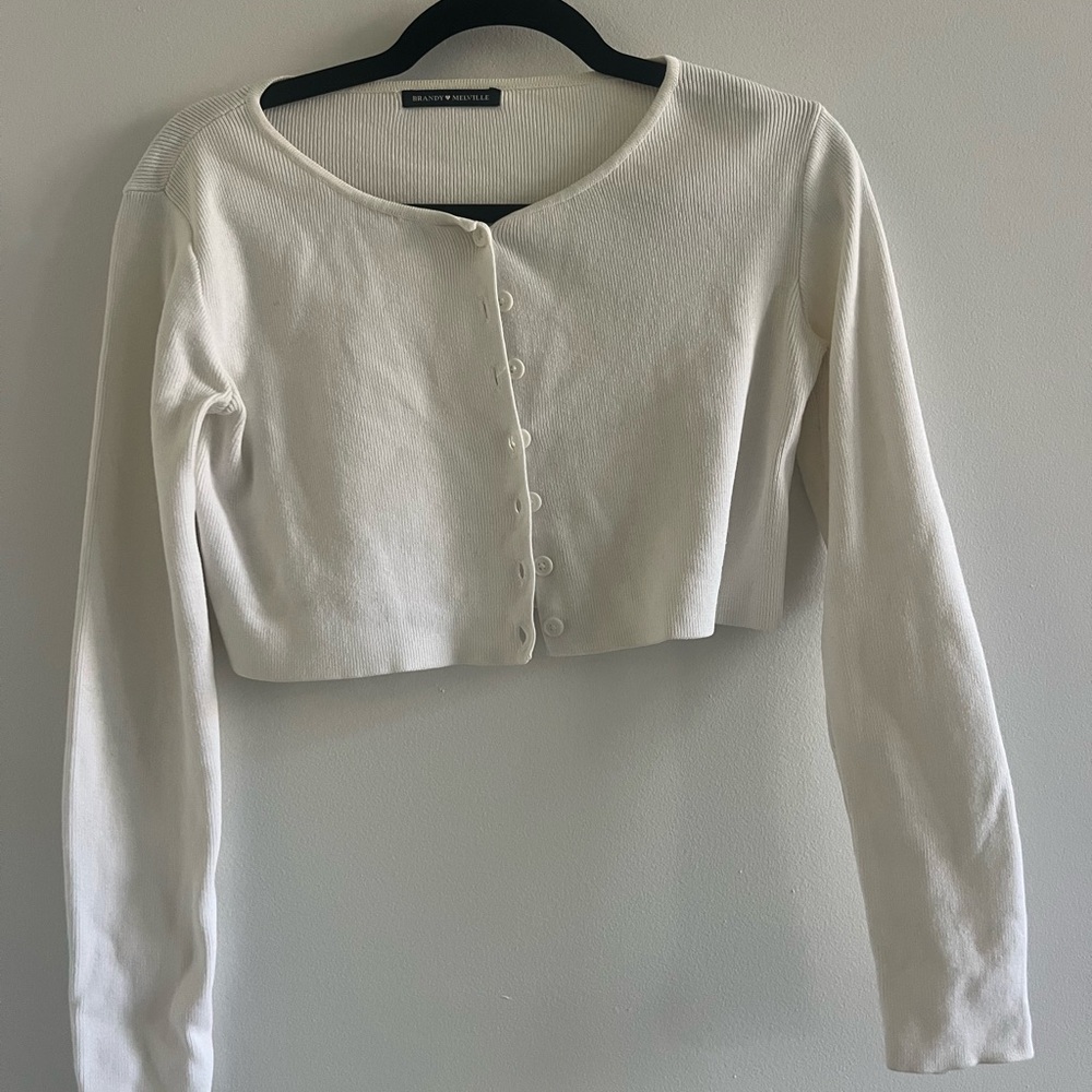 White Brandy Melville Cropped Cardigan